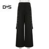 Spodnie damskie z wysokim stanem, szerokie nogawki, luźne, w stylu retro, modne, długie, Streetwear