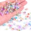 50pcs 8mm Glass Imitation Jade Bead Gradient Double Color Round Bead Handmade DIY Bracelet Necklace Jewelry Making Loose Bead Ma