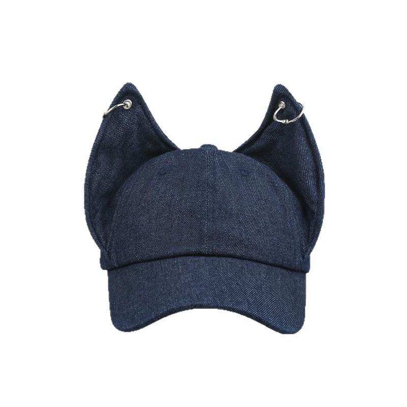 Summer casual hat women's ears metal buckle denim cap sun protection sun hat fashion sun baseball cap