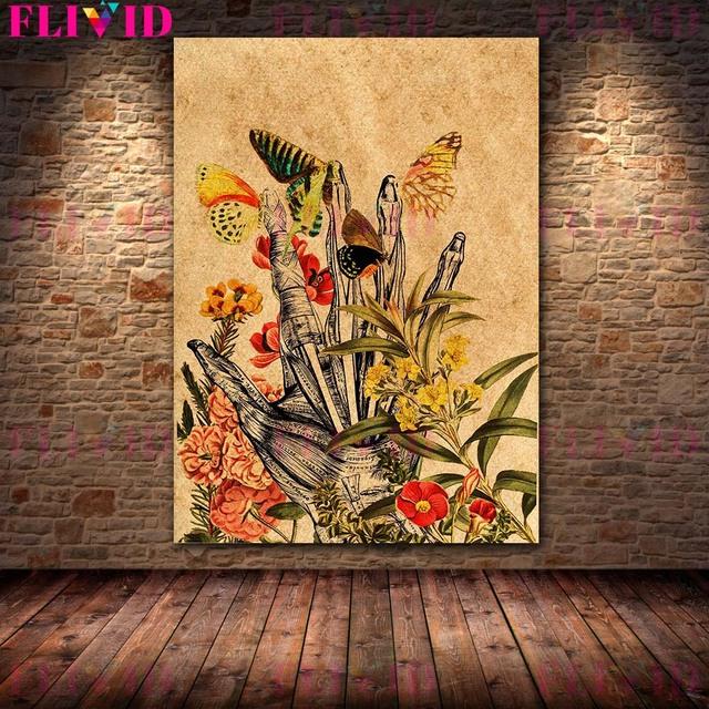 

Подарок доктору, анатомия, настенное искусство, скелет тропического растения человека, ретро постер и гравюра, украшение для дома 21cm×30cm NoFrame