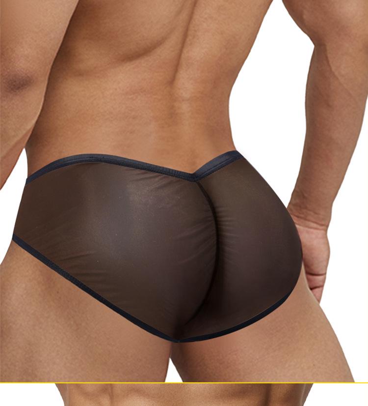 Damen Erotischer Deep V Po-Hebender Tanga mit Transparentem Mesh-Design