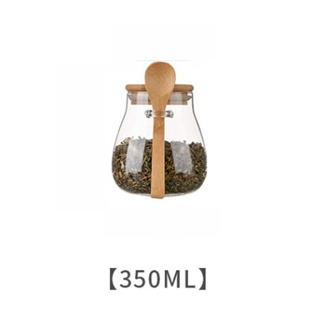 

350/600/1000ml Airtight glass jar storage container with bamboo lid Food Storage Pots For Coffee Beans Tea Grains Dried Fruits