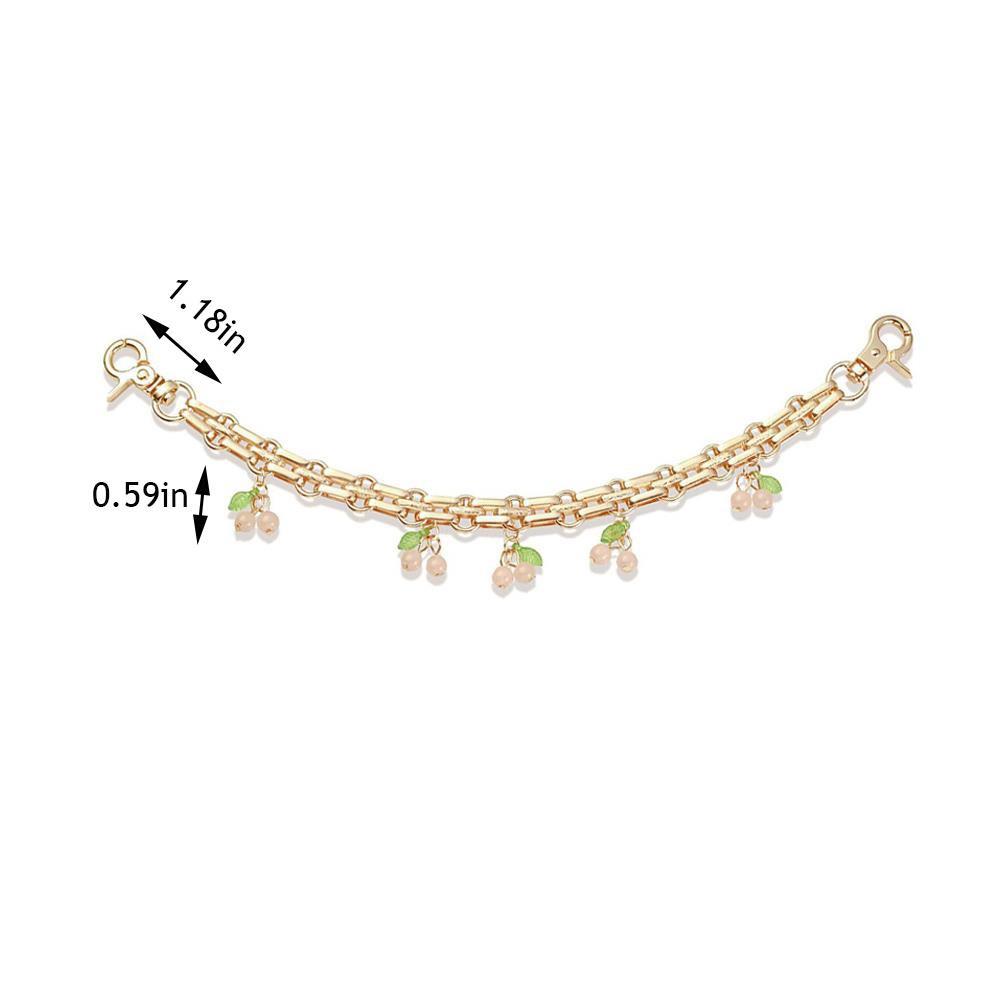 1Pc New Women's Sweet Bag Chain Replacement Strawberry Handbag Straps Portable Metal Extension Chain Pendant Decoration