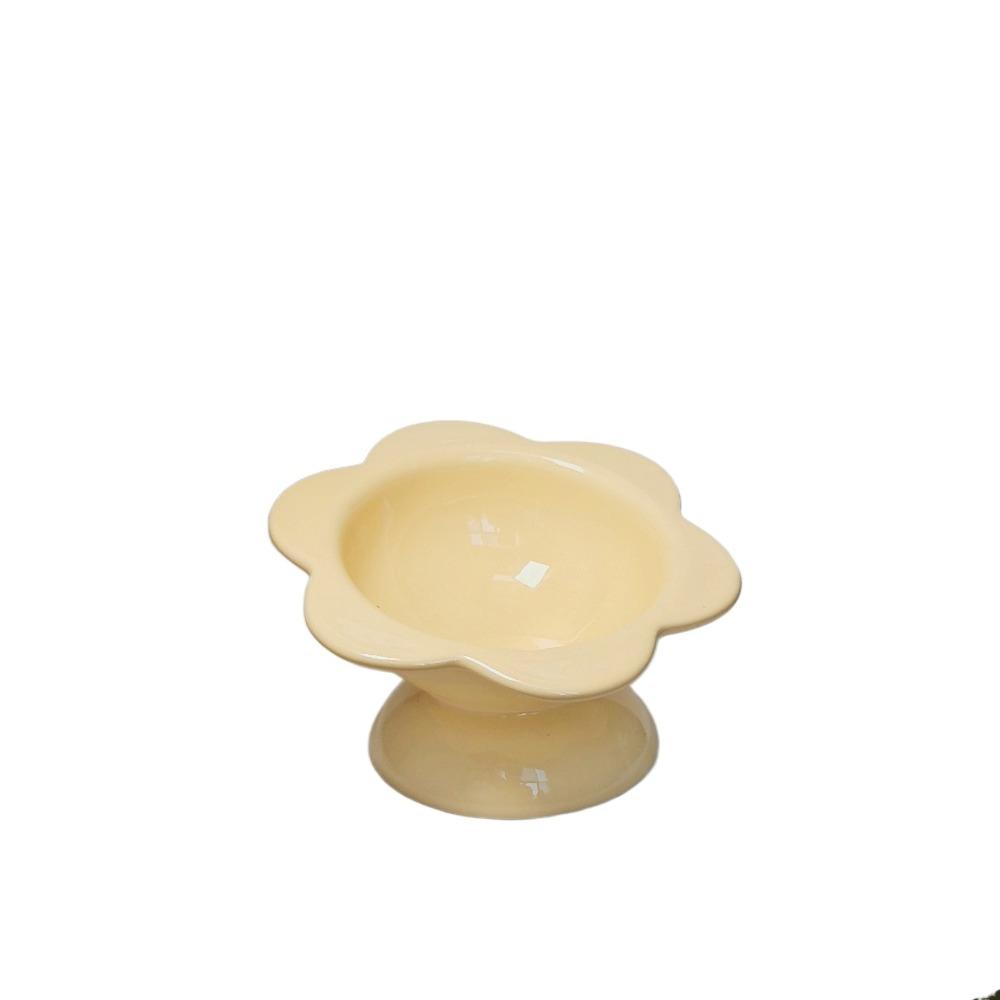 Ceramic Pet High Foot Bowl Cute Pet Drinking Feeder Anti Knock Cat Bowl  Neck Protection