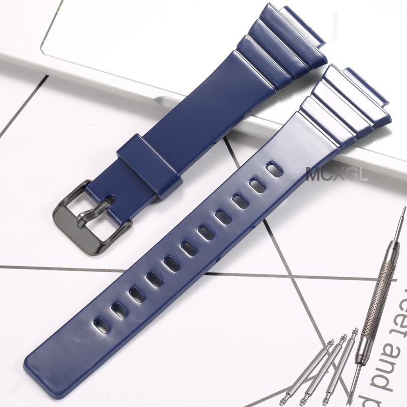 Pryskyřičný řemínek na hodinky pro Casio W-215H W215H W-217H F105W F108WH Náhradní řemínek 18mm Vodotěsné sportovní hodinky Příslušenství