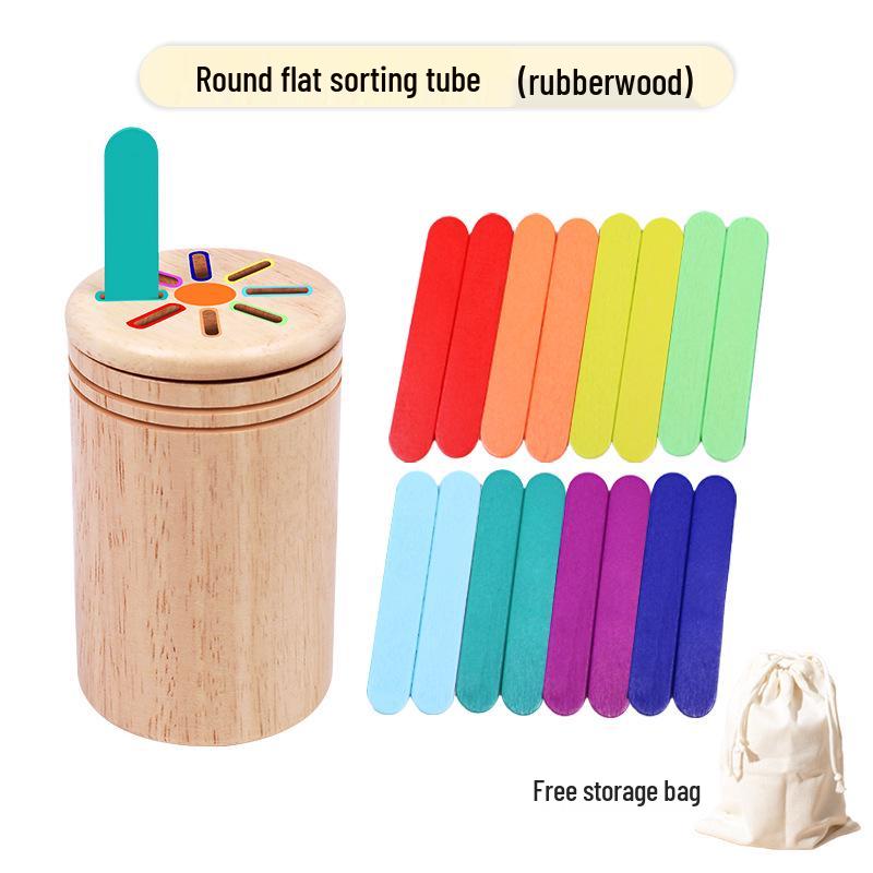 Montessori Wooden Color Sorting Bin for Hand-Eye Coordination