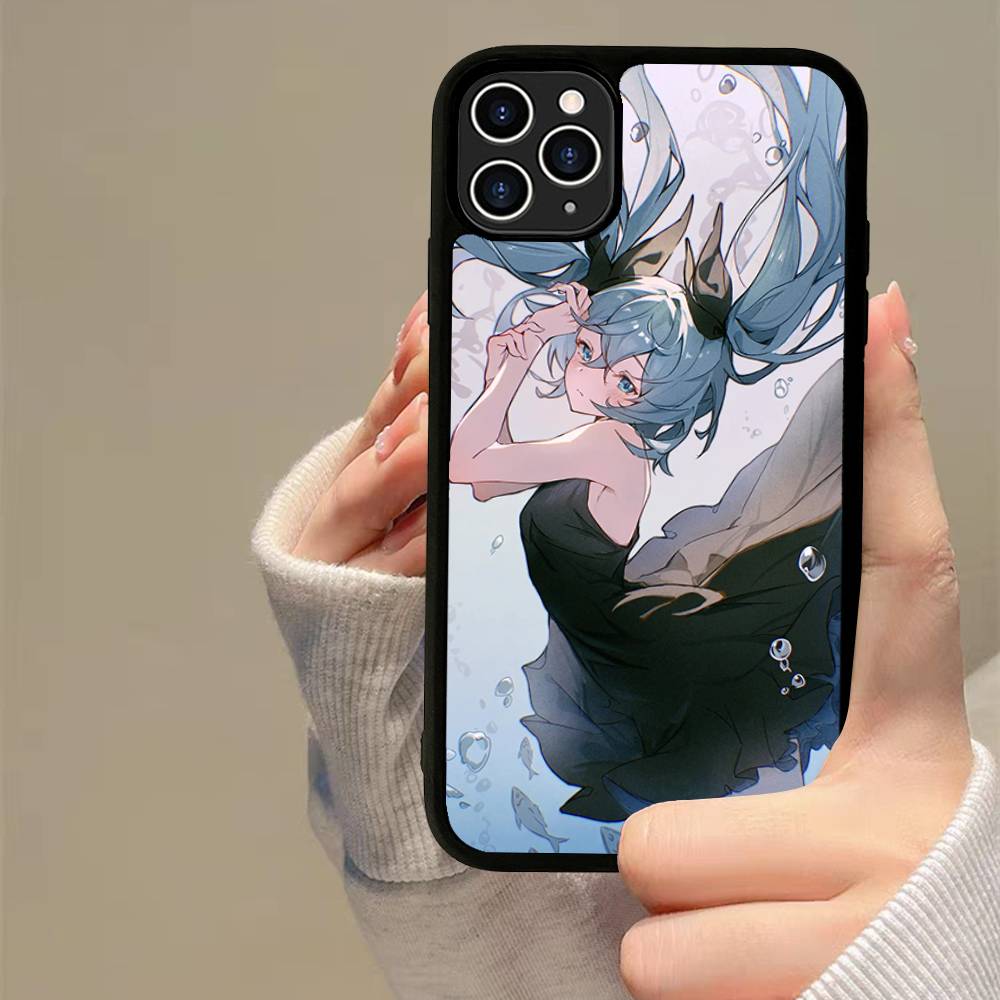 Popular Singer M-MikuS Cute Phone Case Wireless Charging PC+TPU For iPhone 11 12 13 14 15 16 17 Pro Max Plus Case