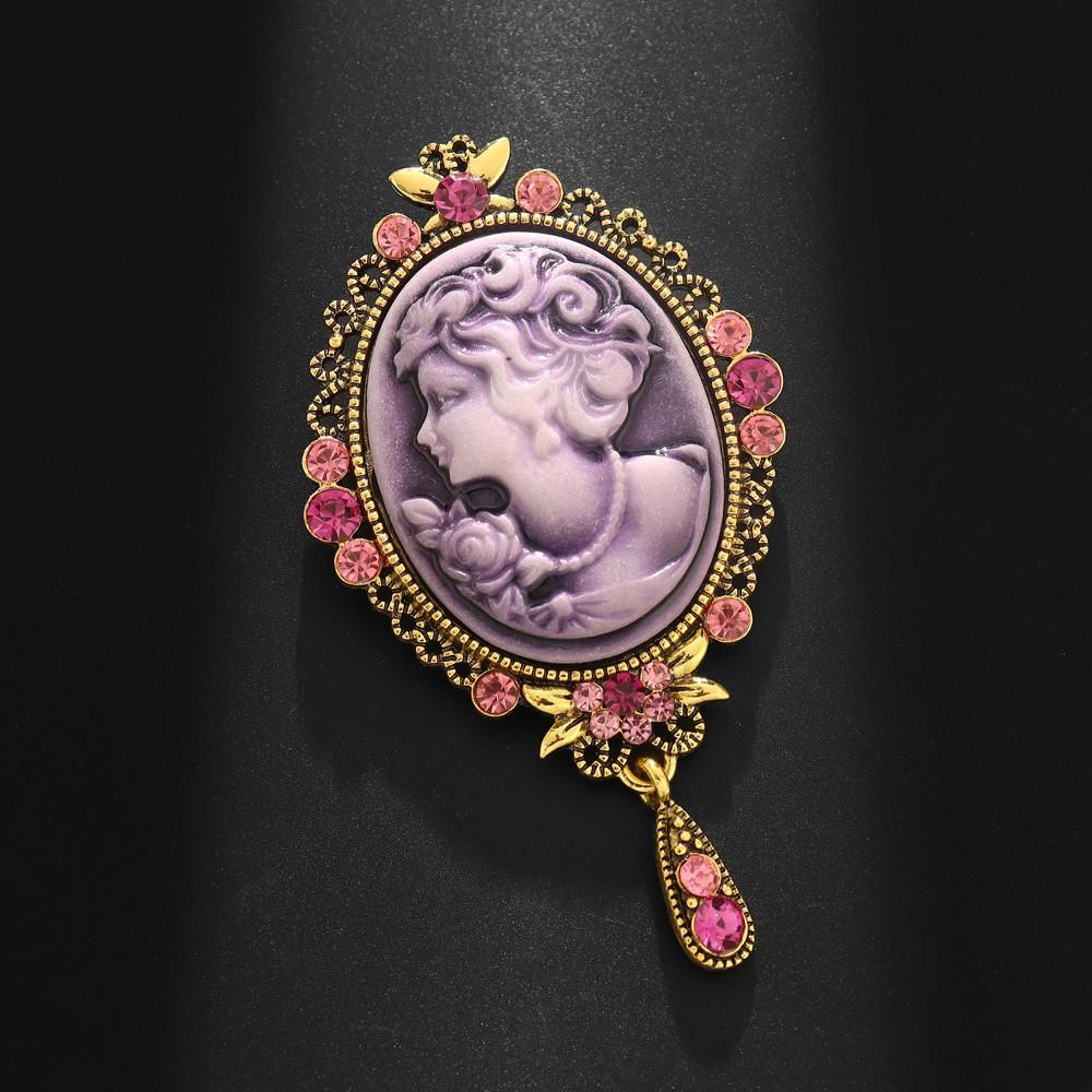 Retro Bohemian Style Palace Beauty Head Brooch Charm Women's Brooch Fashion New Party Jewelry Accessories Gift