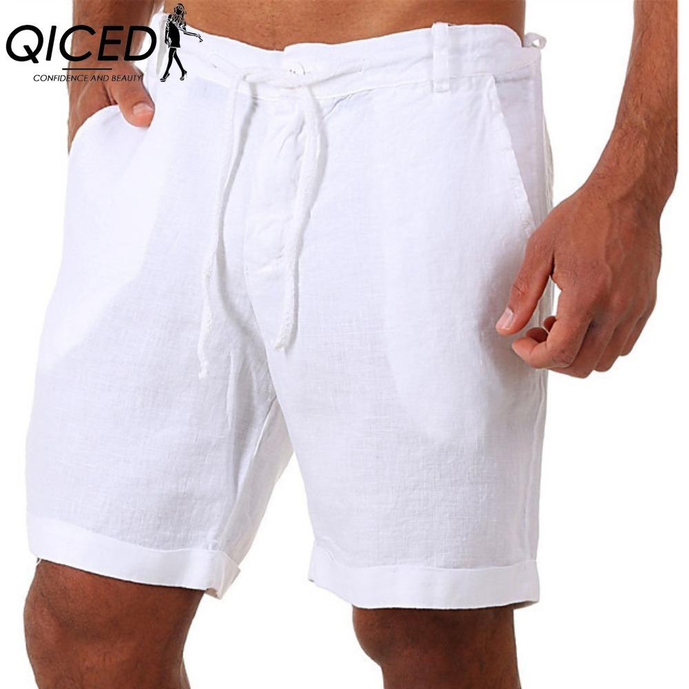 QICED  Men s Fashion Casual Summer Spring Shorts S белый