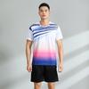 Badminton Clothes Outfit Mens and Womens Latest Short Sleeve Top Printed Tennis Table Tennis Activewear Quick-Drying
