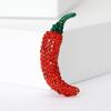 Smaltované brože s chilli papričkami pro ženy unisex Brože s kamínky rostliny Capsicum Banketní párty Batoh Dárky Šperky Doplňky