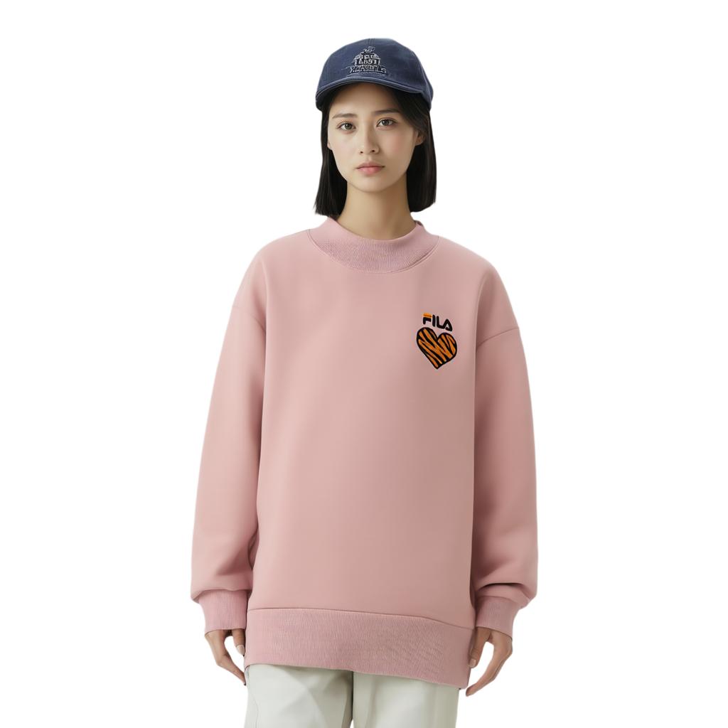 Fila Logo Heart Embroidery Sports Hoodie Women hoodies Agar-Pink F11W148211F-PK