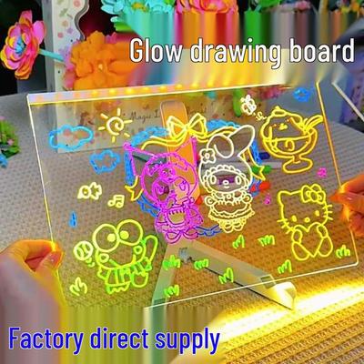 Children's Fluorescent Drawing & Writing Board - Erasable Acrylic Blackboard for Educational Toddler Graffiti and DIY Activities