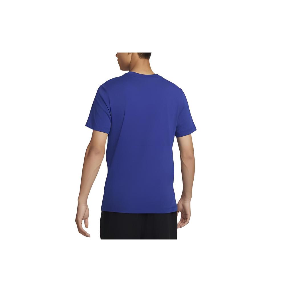 Nike Soft Logo Printed Round Neck Short Sleeve T-Shirt Men Tops Deep-Navy University-Gold FZ8801-455