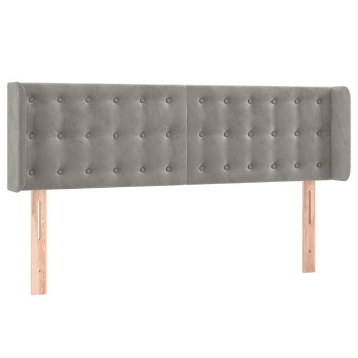 VidaXL Tête de Lit à LED Meuble de Chambre à Coucher Accessoire de Lit Double Tête de Cadre de Lit Intérieur Gris Clair 3123718