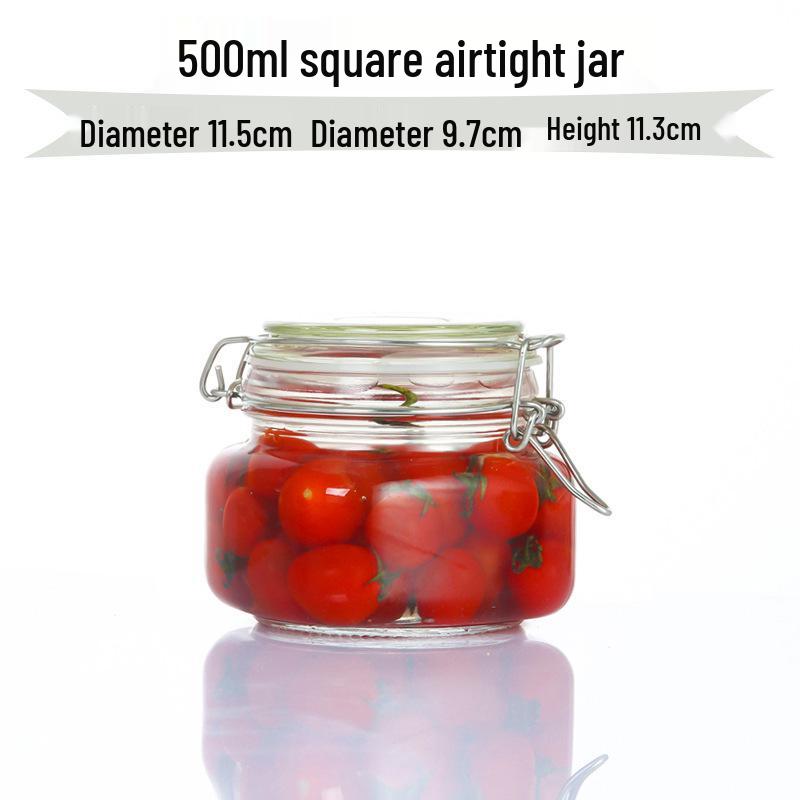 Glass Sealing Jar with Stainless Steel Buckle for Food Storage - Ideal for Tea, Grains, and Cereals In the Kitchen