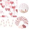 1pc Rose-Golden Pink White Party Decorations - Paper Heart Streamers Garland Galentines Valentines Day Decorations
