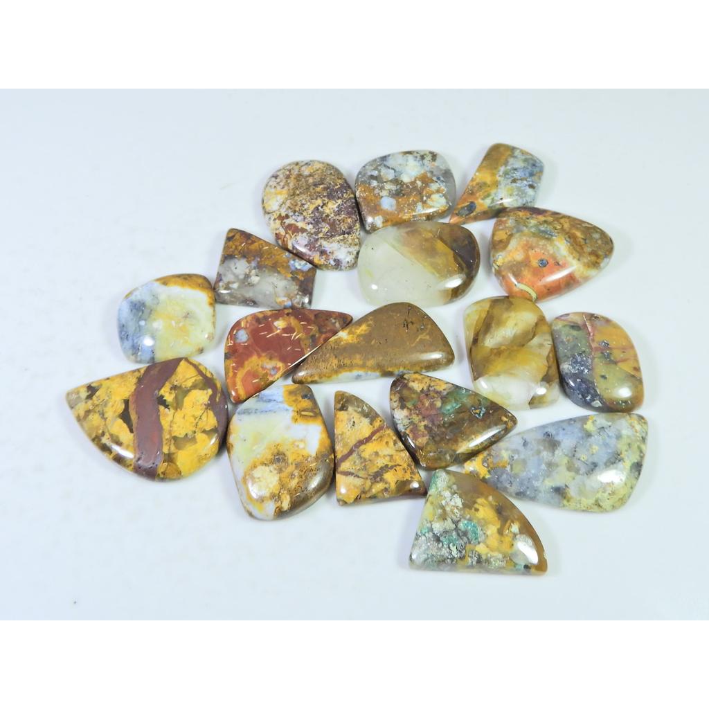 281Cts. Natural Forest Agate Fancy Cabochon Loose Gemstone 17 Pcs Lot C-1946
