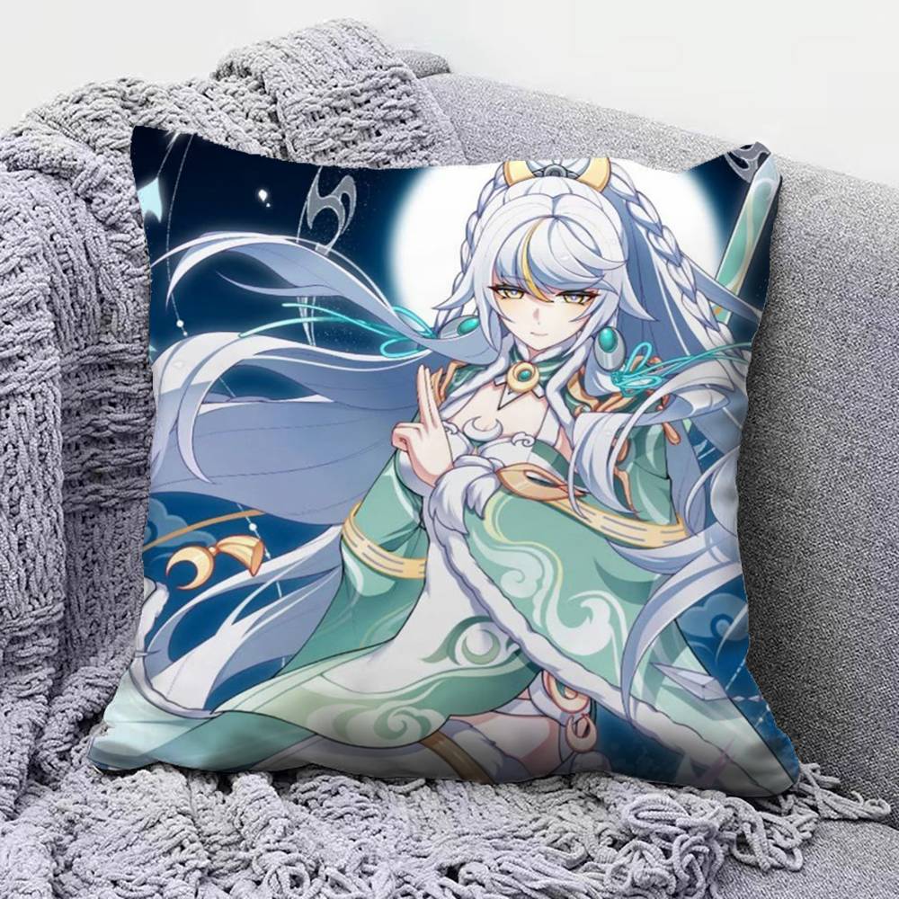 Zibai Genshin impact Game Home Sofa Cushion Covers and Aecorative Custom Pillow Covers