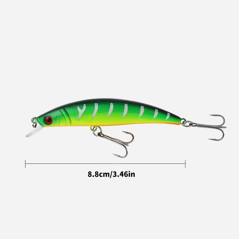 Jerkbait Fishing Tackle Set for Stream Casting and Shallow Water Use, 5 Piece 88 Mm Artificial Baits Fishing Lures with Fish Eye Detail