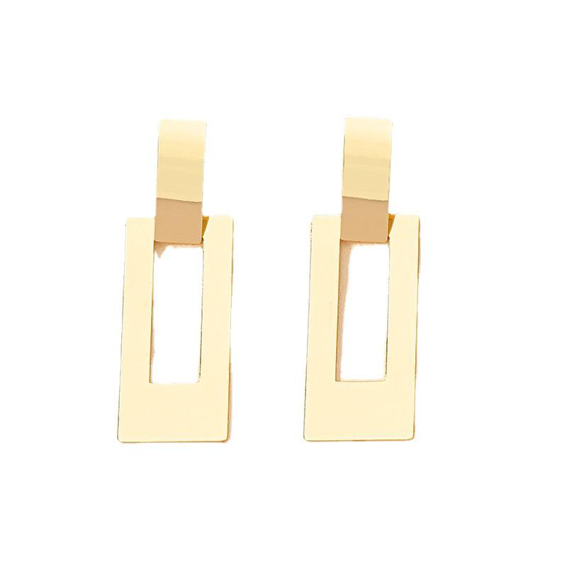 Chic Geometric Square Earrings for Women - Bold Street Style & Face-Slimming Design