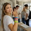Durable Rubber Wrist Bands for Students 6 Pcs Welcome Back to School Bracelets, First Day of Colorful Theme Party Favors Silicone Wristbands Students,
