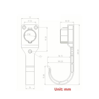 EV Charger Holder for EVSE J1772 Electric Vehicle EV Car Wall-Mount Gun-Head Socket Connector