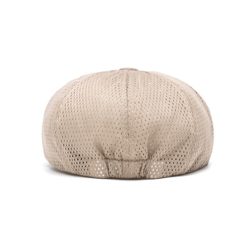 Summer Thin Breathable Mesh Cap Men's Hollow Cap Outdoor Sun Protection Sun Hat British Beret Octagonal Cap