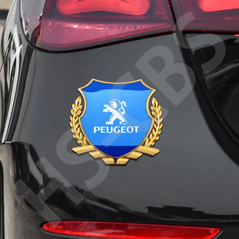 1Pcs Metal Car Rear Trunk Window Emblem Badge Stickers Logo For Peugeot 206 307 308 3008 207 208 407 508 Car Styling Accessories