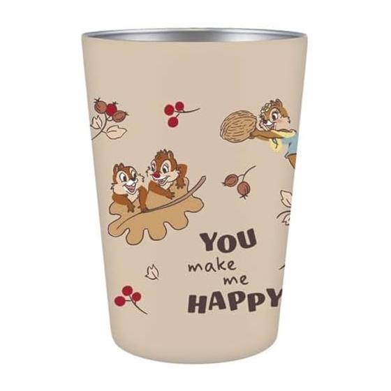 Ken Onishi Manufacturing DISNEY Chip n Dale Stainless Steel Tumbler LUNCH SERIES NUTS/BEIGE Size: Approximately 8.6 H12.2 WDL-2015