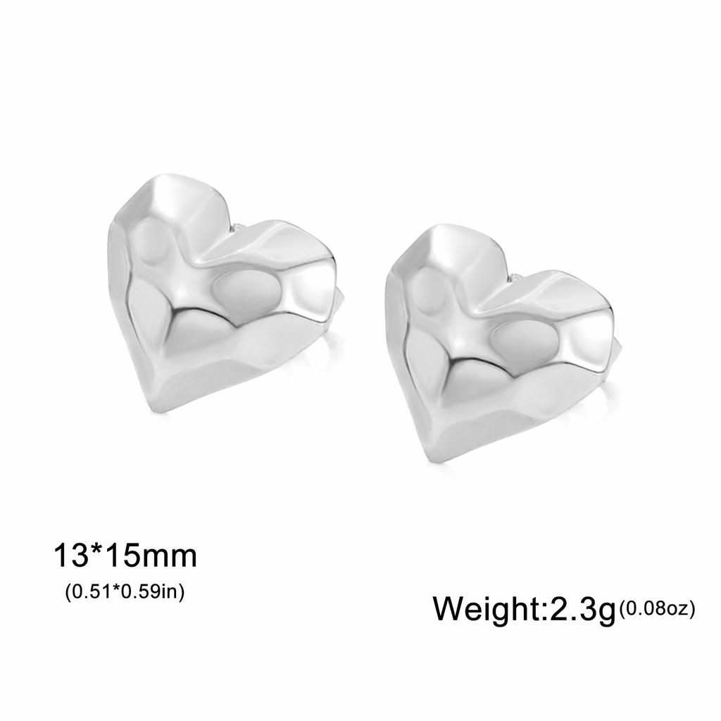 Lucktune Heart Stud Earrings Women Stainless Steel aros mujer Love Cutout Piercing Earrings Trend Kpop Jewelry Gift New