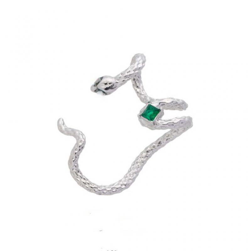 1Pcs Hiphop Punk Snake Shaped Ear Cuff Earring for Women Exaggerated Silver Color Animal Ear Clip Earrings Jewelry Accessories
