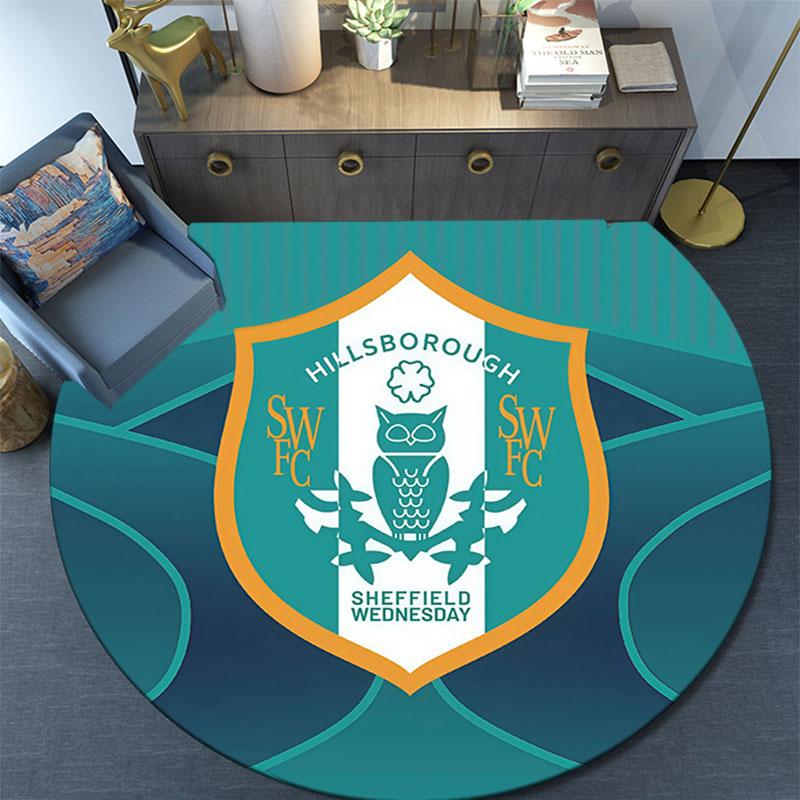 Sheffield Wednesday,Round Area Rug,Carpet Rug for Living Room Bedroom Sofa Playroom Decor,Non-slip Floor Mat