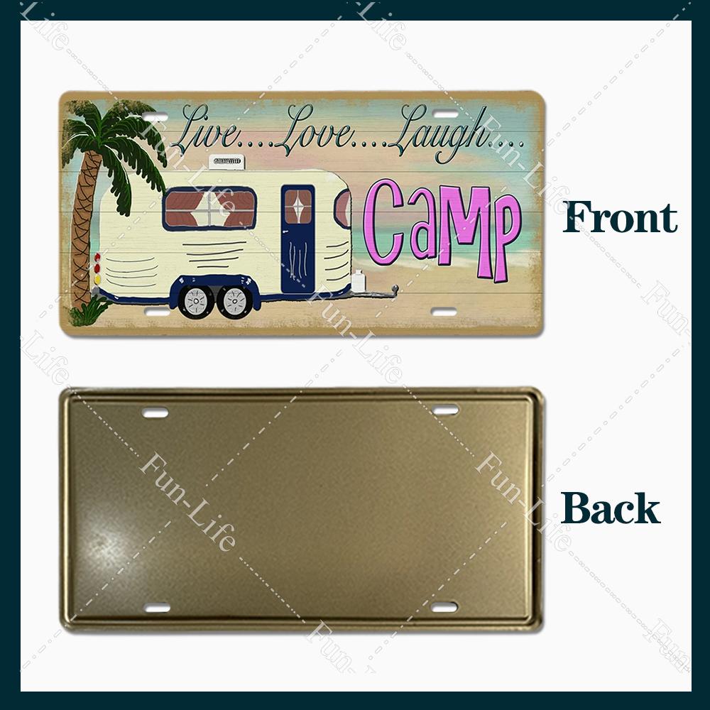 Camping Metal Sign Plate Plaque Vintage Tin Sign Decor for Camping/Cars/Tent/Cookout/Camping Supplies/Home Wall Decor