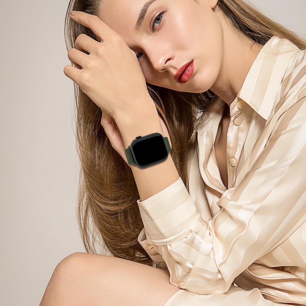 Magnetic Loop For Apple Watch Band 40mm 44mm 45mm 49mm 41mm Scrunchie Nylon Bracelet Iwatch Series Ultra 2 9 3 6 7 8 Se 10 Strap
