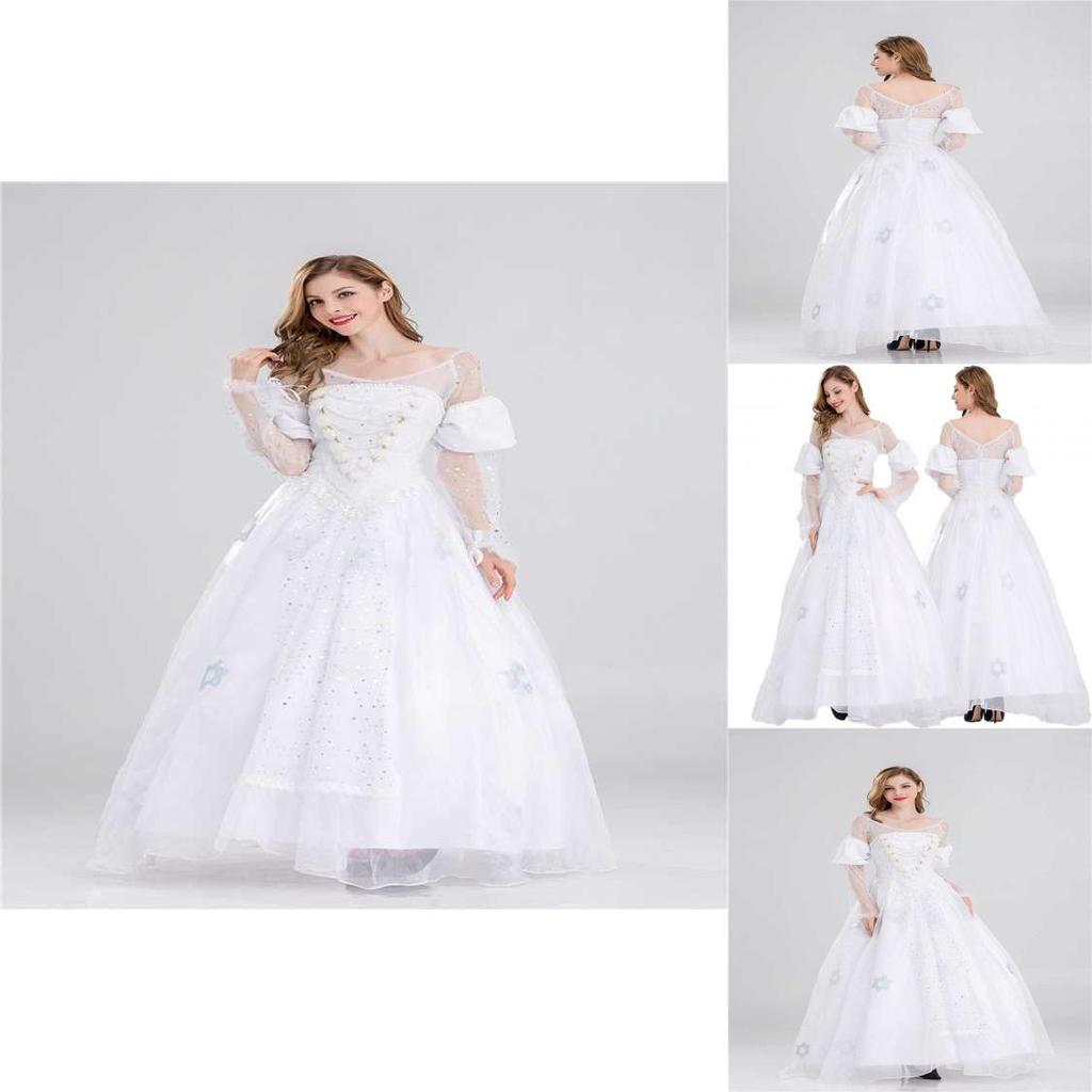 Elegant White Queen Princess Costume For Women With Fantasy Theme And Cosplay Design
