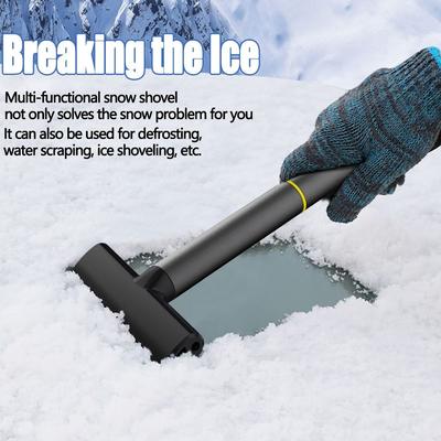 2 In 1 Snow Cleaning Scraping Tool Zinc Zinc Alloy Ice Breaker Car Windshield Ice Scraper  Clearing Stone