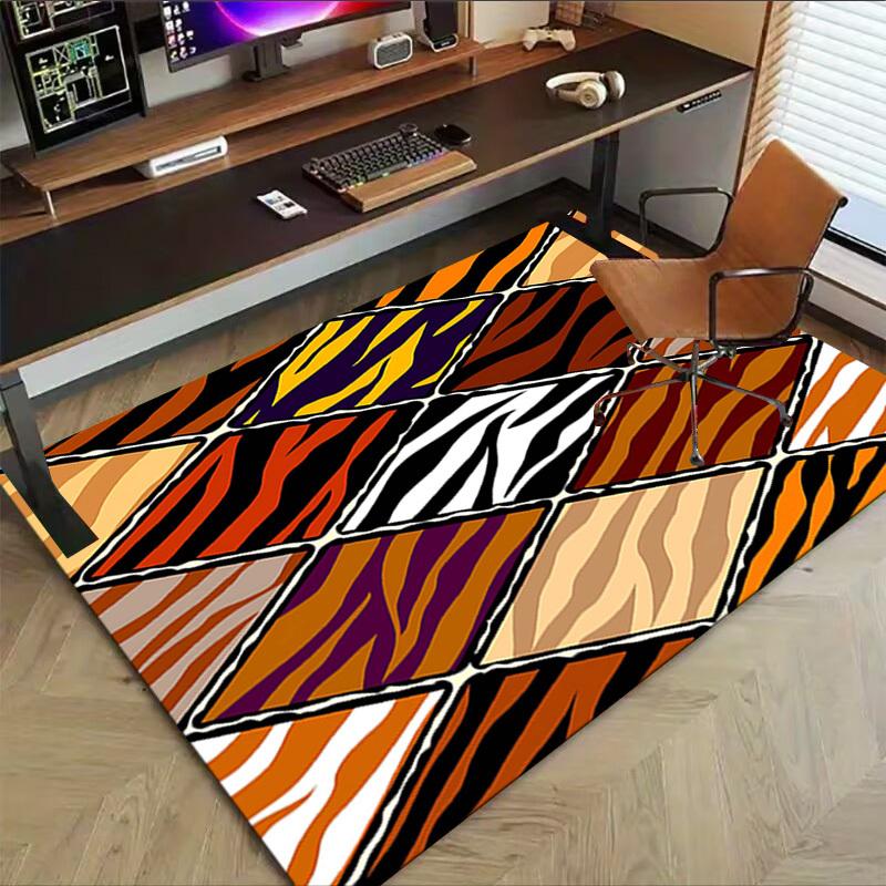 1PC tiger print zebra stripes Extra Large Non-Slip Floor carpet, Office, family, bedroom, Studio - Large Area Rug Indoor Rugs, Vibrant Colors-A245