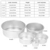 5pcs set Aluminum Alloy Round Cake Mould Chiffon Cake Baking Pan Pudding Cheesecake Mold Set with Removable Bottom