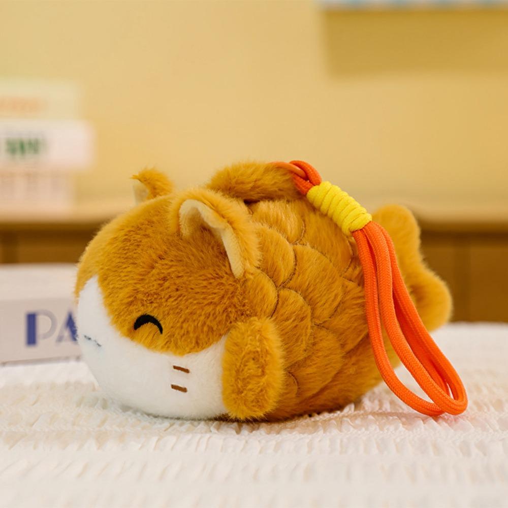 Slack Off Cat Stuffed Pendant Bag Charm Kitten Plush Keyring Creative Cat Plush Keychain  Kids Toy