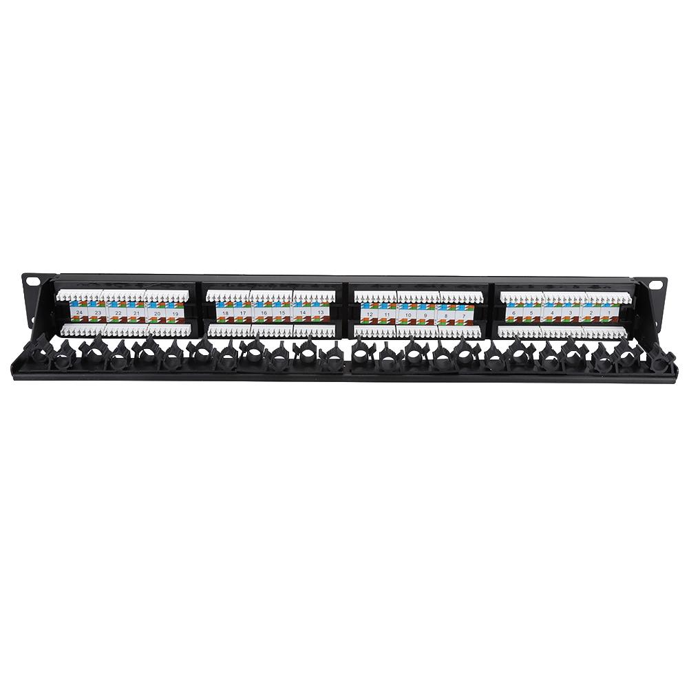 Gold Plated 24 Port Mountable Data Patch Panel High Speed CAT6 CAT 6 Network Cable Rack