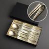 Korean Ivy Gold-Tone Sujeo Cutlery Set for 2 | STS304 Spoon & Chopsticks | Luxury Gift Box