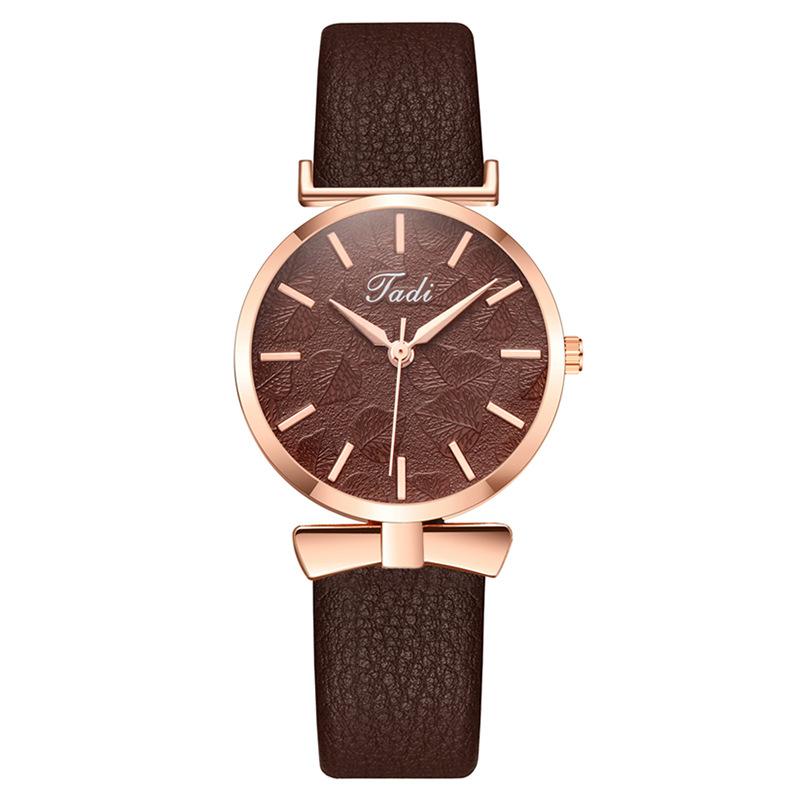 

Fashion Bow Leaf Dark Pattern Ladies Watch Women s Watch Belt Quartz Watch