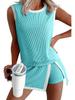 Women's Casual Round Neck Loose T-shirt and Elastic Waist Pants Skirt Set 2026