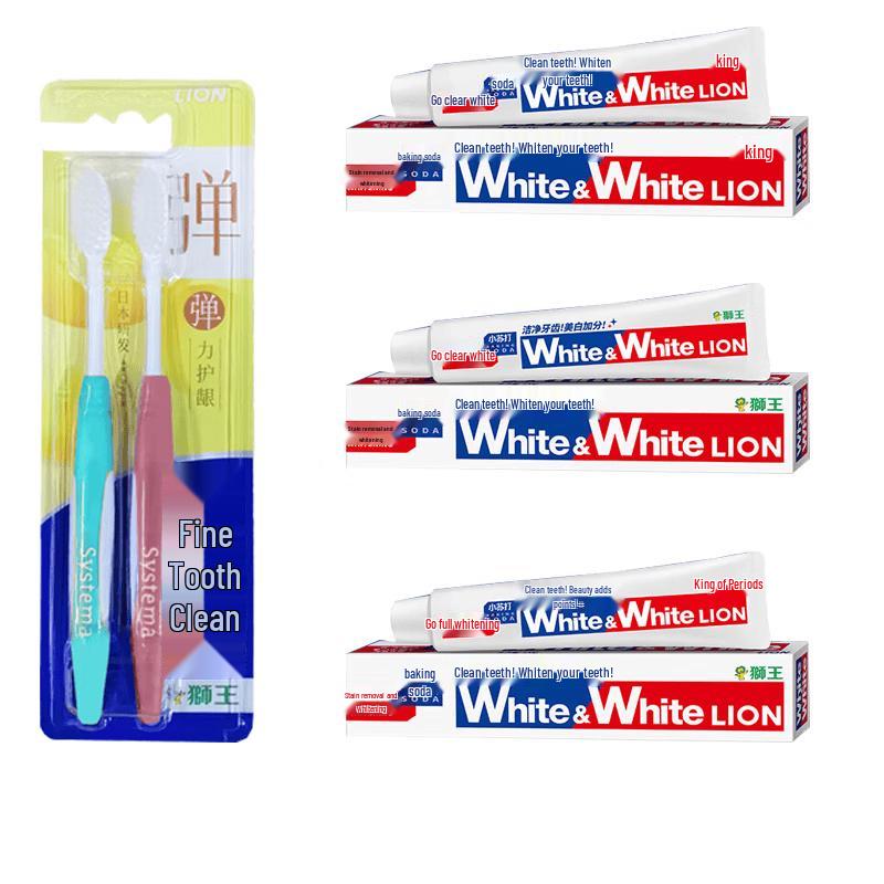 Lion Gum Care Toothbrush & WhiteWhite Toothpaste Set
