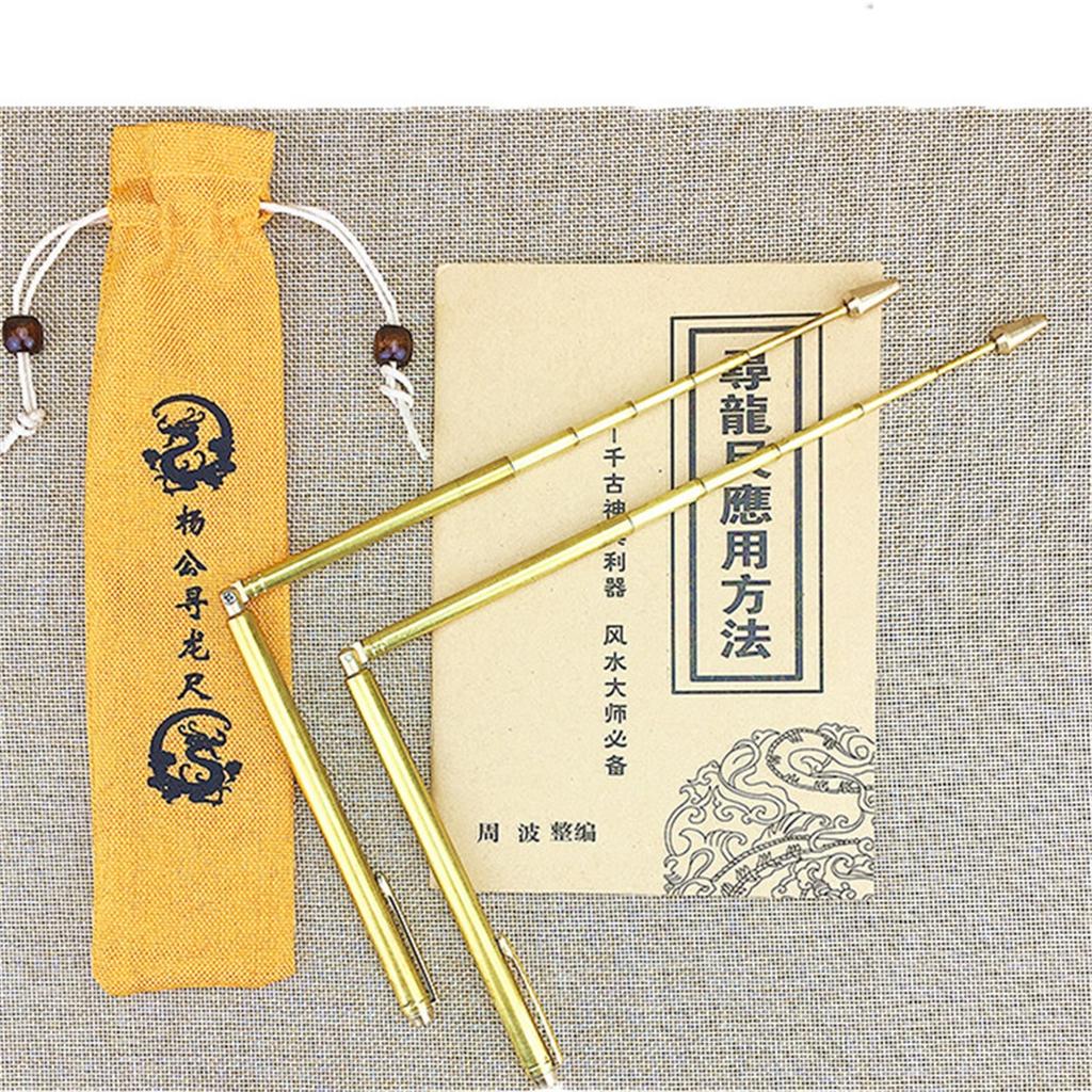 Cure Copper Pure Folding Dragon Feet Measuring Rod Water Pulse Divination Compass Measuring Wind Water Dragon Pendulum