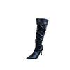 2025 autumn new European and American pointed head thin heel high heel temperament French sexy beautiful women boots pleated pile boots