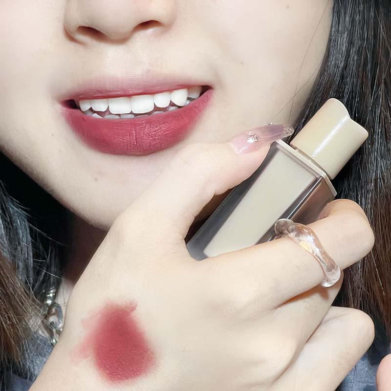 JOCO Yourmans Velvet Powder Mist Lip Glaze - Natural Whitening, Long-Lasting Native Nude Matte Lip Mud In First Apricot Full Peach.