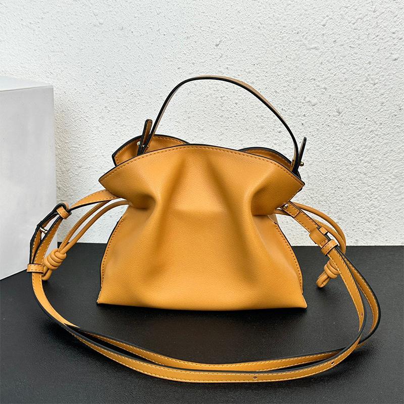 Niche Design Soft Leather Drawstring Lucky Bag, Cloud Bag, Bucket Bag, Single-shoulder Crossbody, Hand-carry Women's Bag