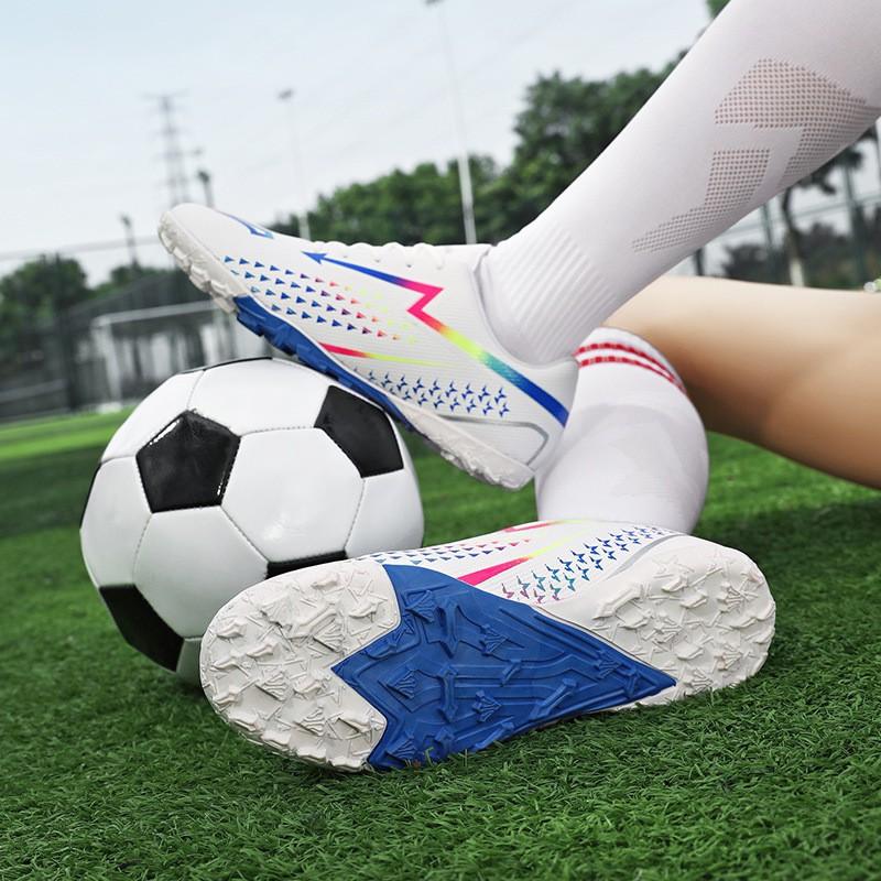 Kids Youth Adult Soccer Cleats TPR Sole Lightweight Football Shoes Grass Turf Track Training